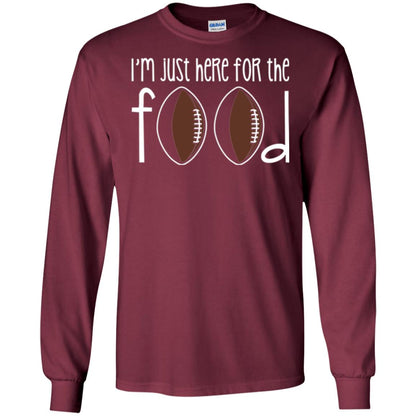 Football Lover T-shirt I_m Just Here For The Food Maroon