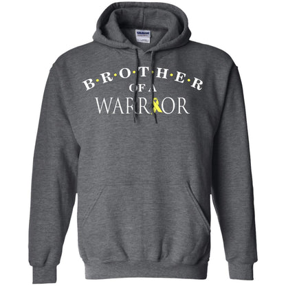 Brother Is A Warrior Childhood Cancer Awareness T-shirt Dark Heather