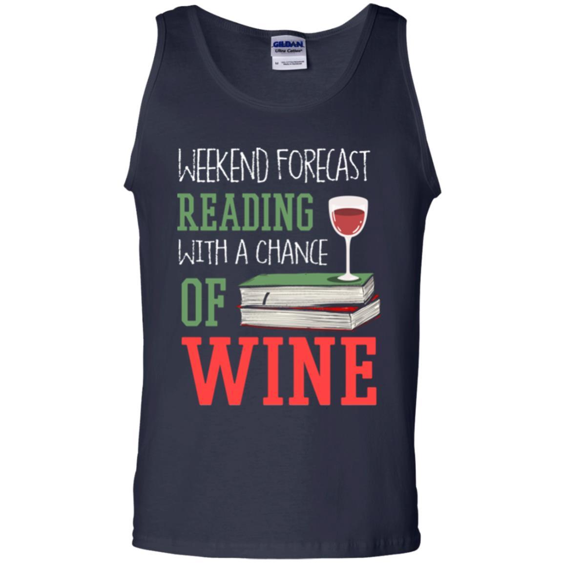 Wine Lover T-shirt Weekend Forecast Reading With A Chance Of Wine Navy