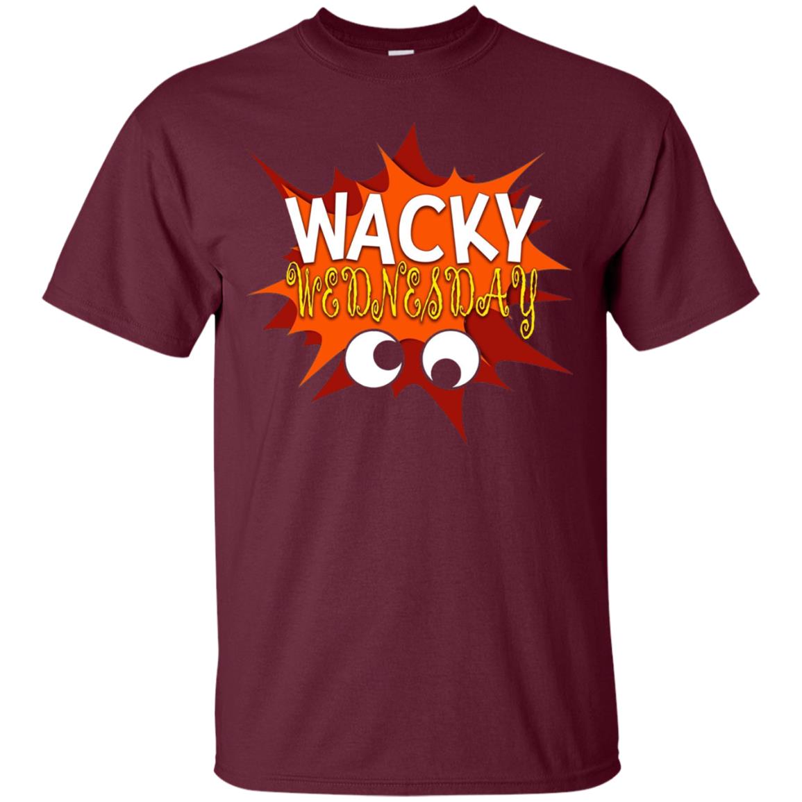 Wacky Wednesday Googly Eyes Silly T-shirt Maroon