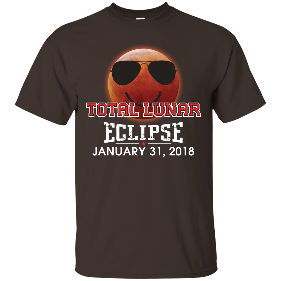Blood Moon T-shirt Total Lunar Eclipse January 31. 2018 Dark Chocolate