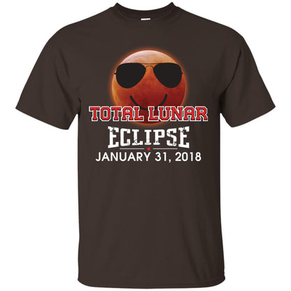 Blood Moon T-shirt Total Lunar Eclipse January 31. 2018 Dark Chocolate