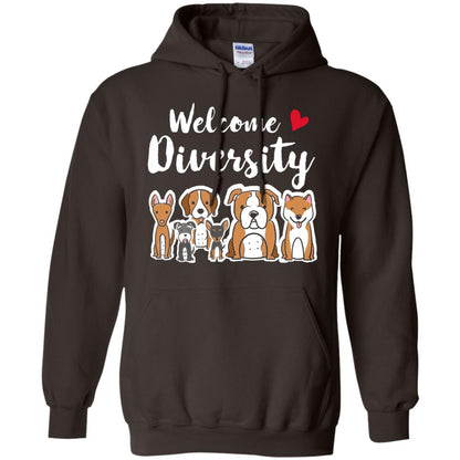 Dog Lover T-shirt Welcome Diversity Dark Chocolate