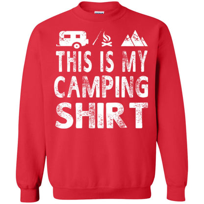 Funny Camper Gift T-shirt This Is My Camping Shirt Red