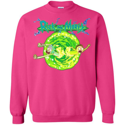 Rick Morty T-shirt Portal Glow Lightning Logo Heliconia