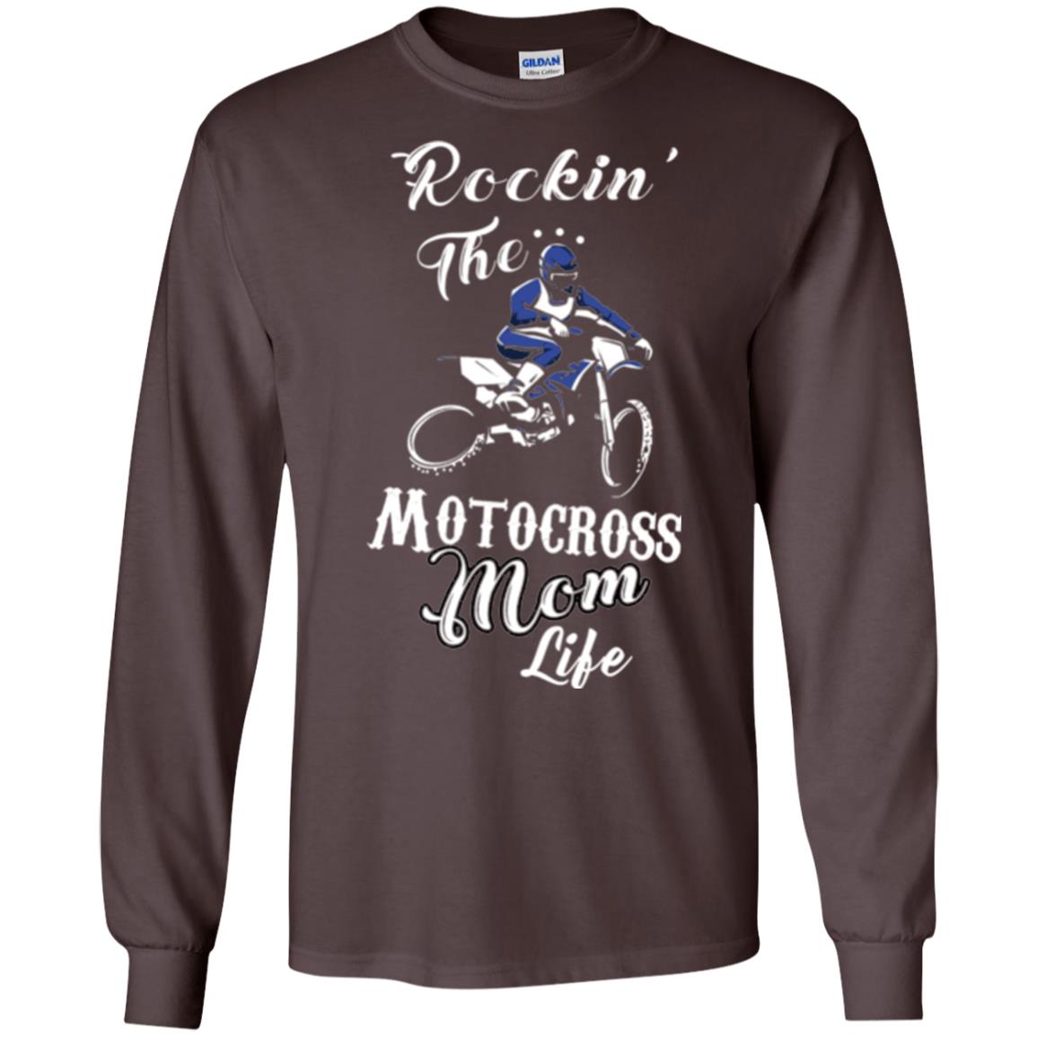 Rocking The Motocross Mom Life Mommy T-shirt Dark Chocolate