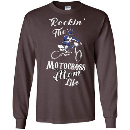 Rocking The Motocross Mom Life Mommy T-shirt Dark Chocolate