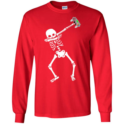 Gamer T-shirt Dabbing Skeleton Red