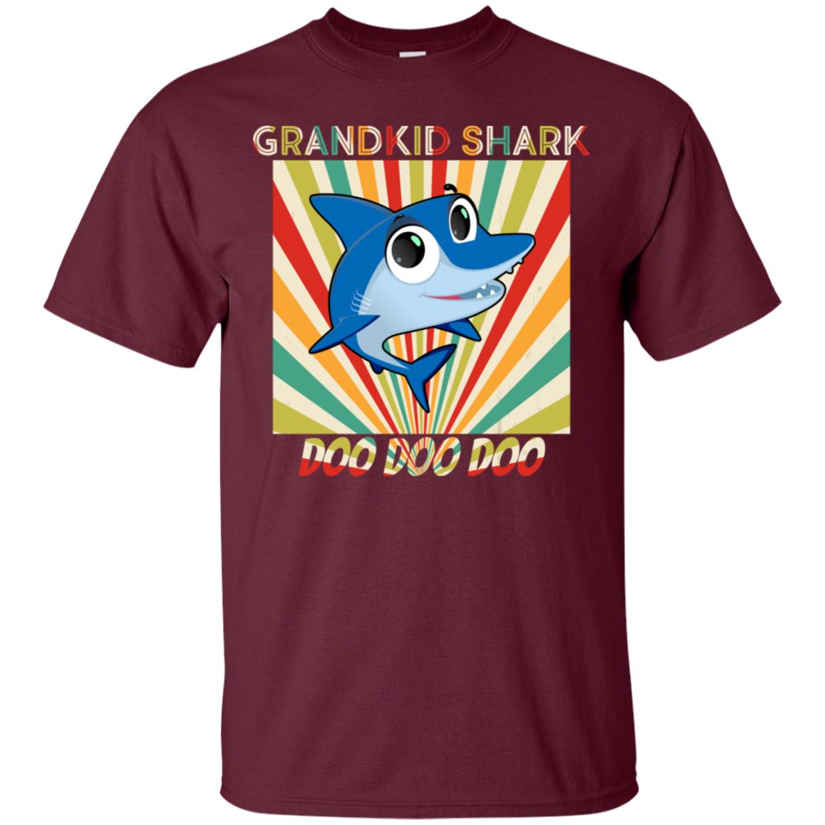 Grandkids Shark Doo Doo Doo Family Shark Gift Shirt Maroon