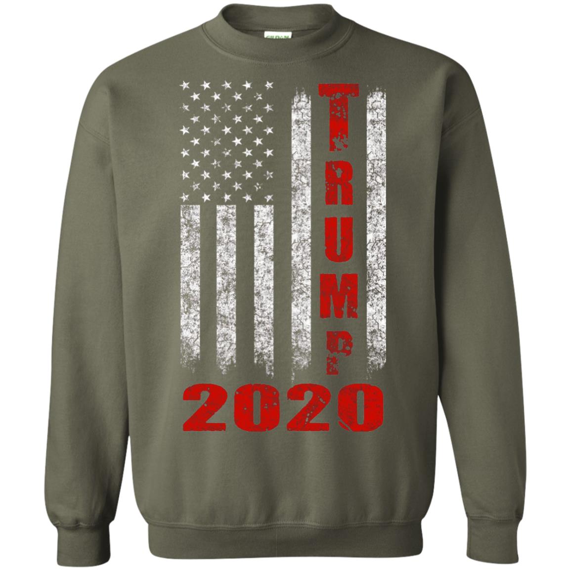 American Flag Vintage Design Trump 2020 T-shirt Military Green