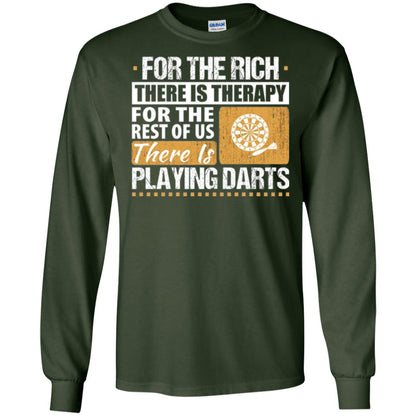 Dart Game T-shirt For The Rich There Is Therapy Playing Darts Forest Green