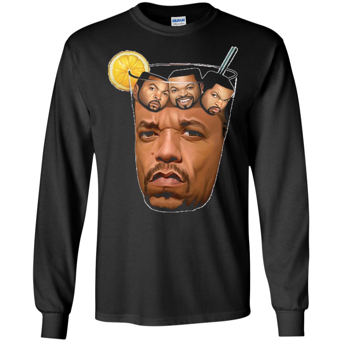 Ice T With Ice Cubes Funny T-shirt Black