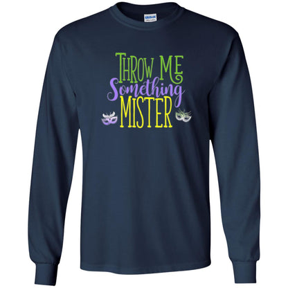 Throw Me Something Mister Mardi Gras T-shirt Navy