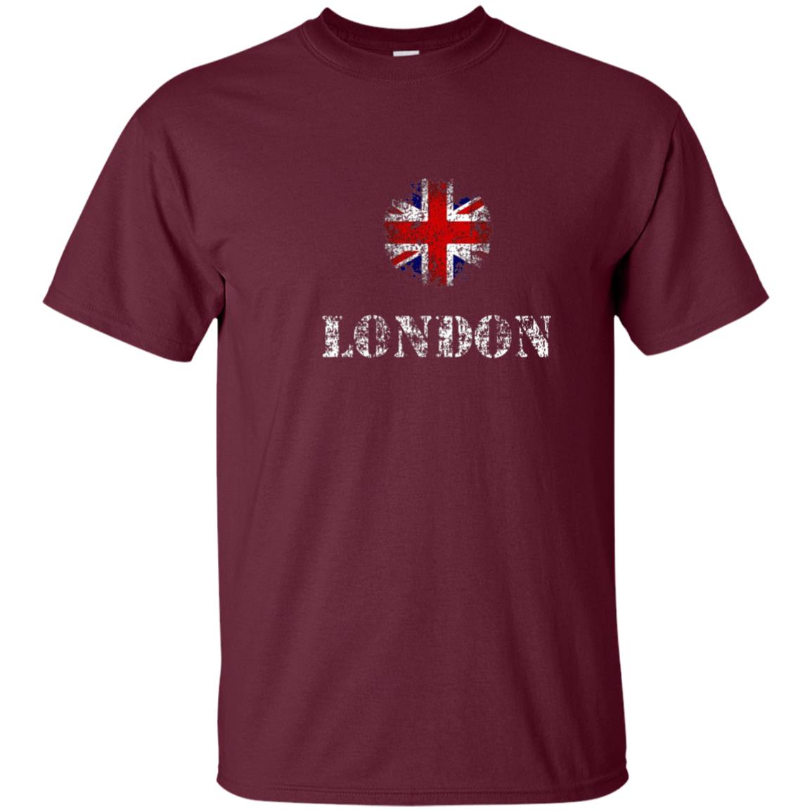 London Queen Elizabeth Uk Flag British Shirt Maroon