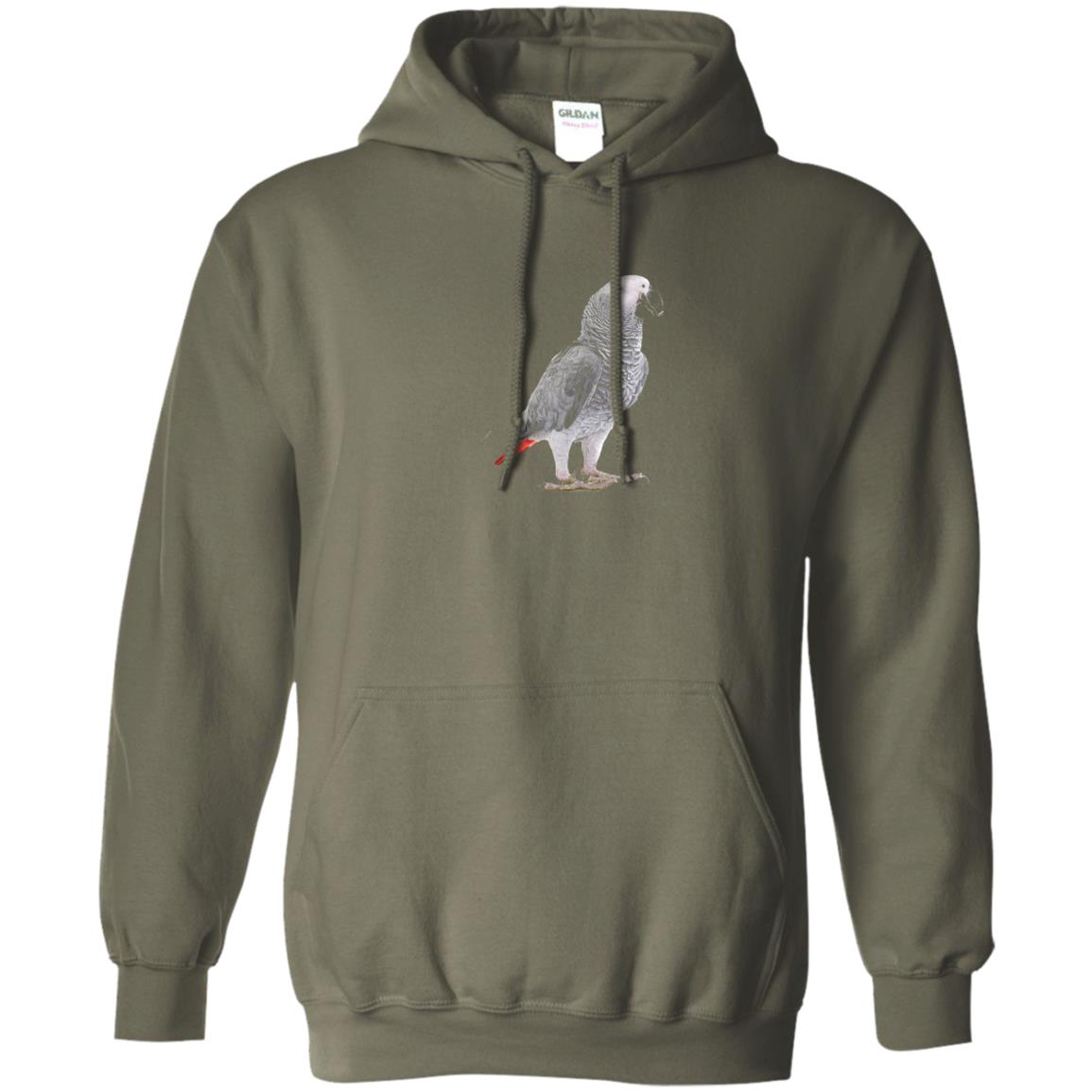 Funny African Grey Parrot Bird T-shirt Military Green