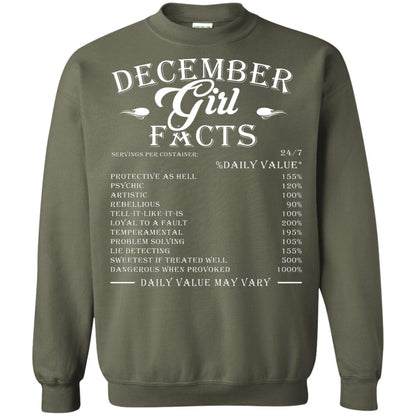 December Girl Facts T-shirt Military Green