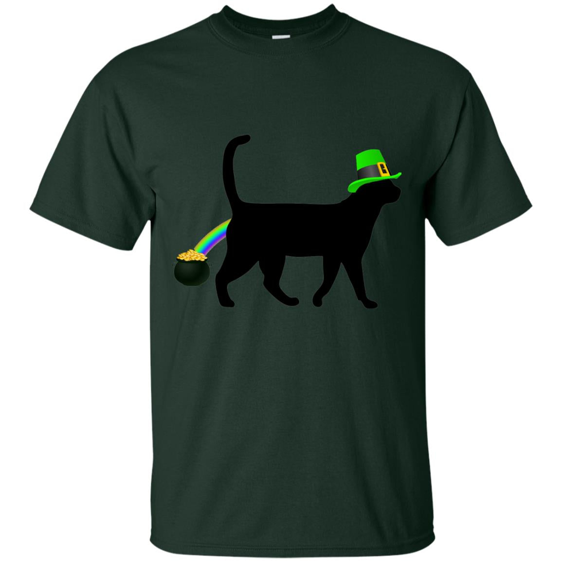 Cat Leprechaun Funny Cat Saint Patrick_s Day T-shirt Forest