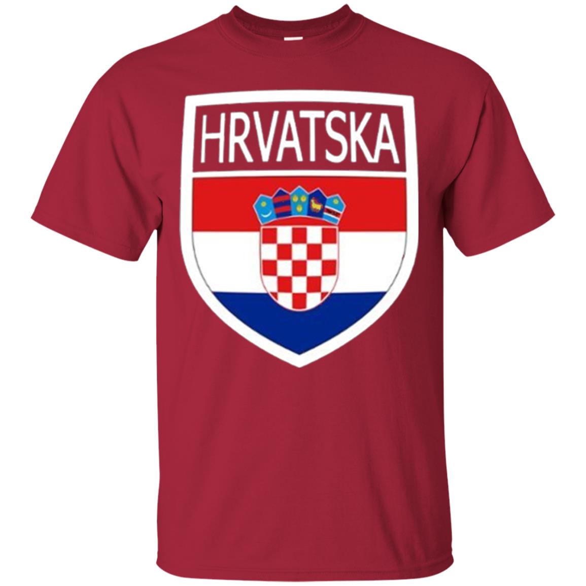 Croatia Shield T-shirt Hrvatska Patch Croatian Flag Badge Cardinal