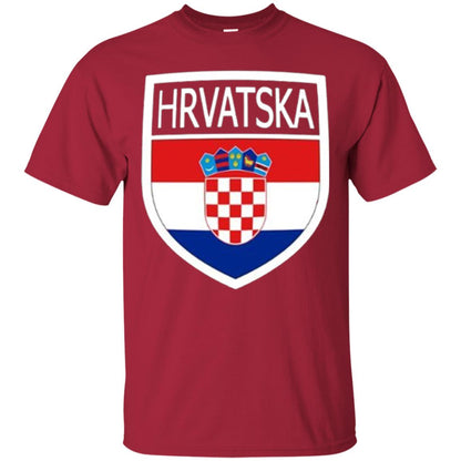 Croatia Shield T-shirt Hrvatska Patch Croatian Flag Badge Cardinal