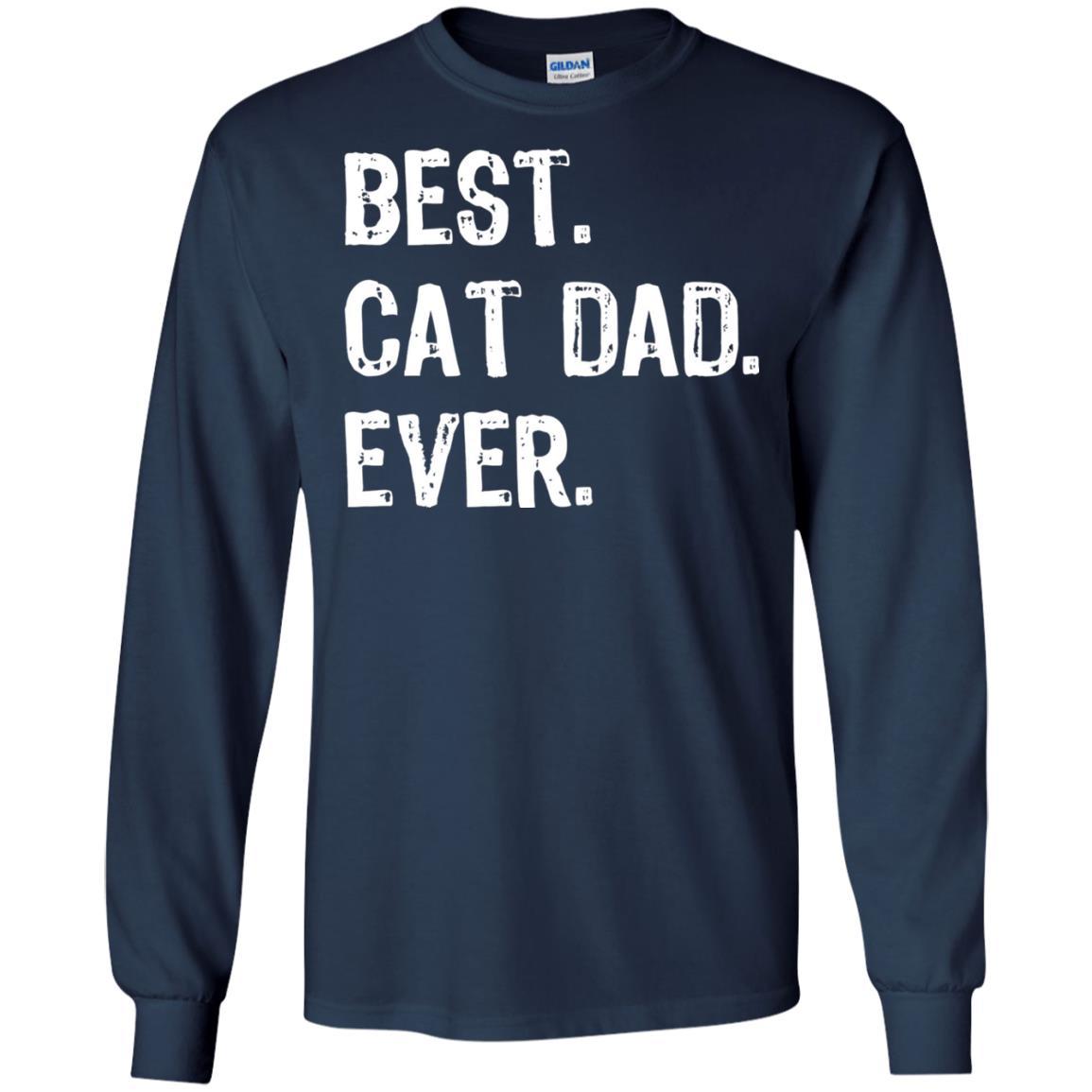 Cat Lover T-shirt Best Cat Dad Ever Navy