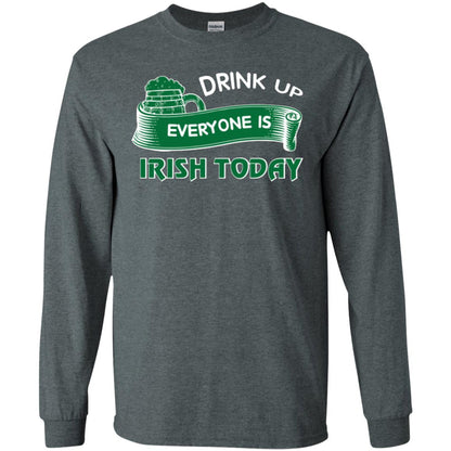 St. Patrick's Day T-shirt Drink Up Everyone Is Irish Today Dark Heather