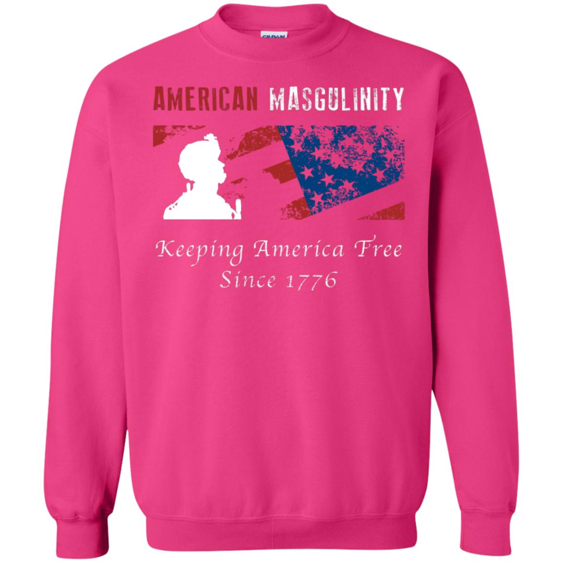 American Masgulinity Keeping America Free Since 1776 Shirt Heliconia