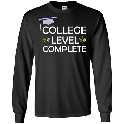 College Level Complete Funny College Graduation Shirt Black