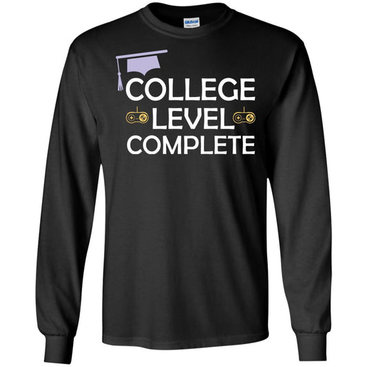 College Level Complete Funny College Graduation Shirt Black