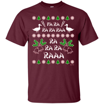 Christmas T-shirt Fa Ra Ra Chinese Duck Dinner Maroon