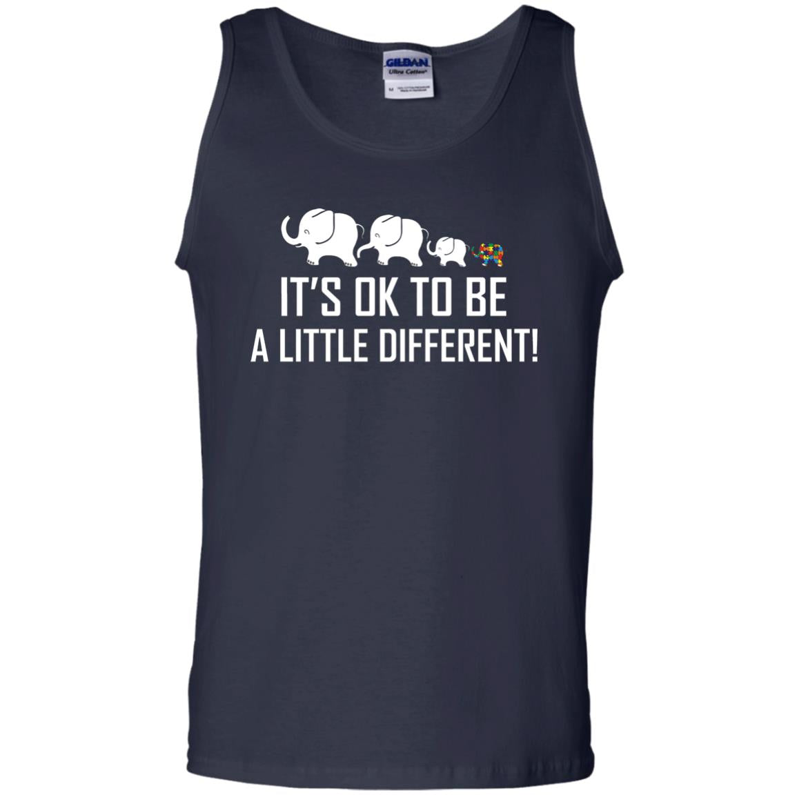 It_s Ok To Be A Little Different Autism Elephant Shirt Navy