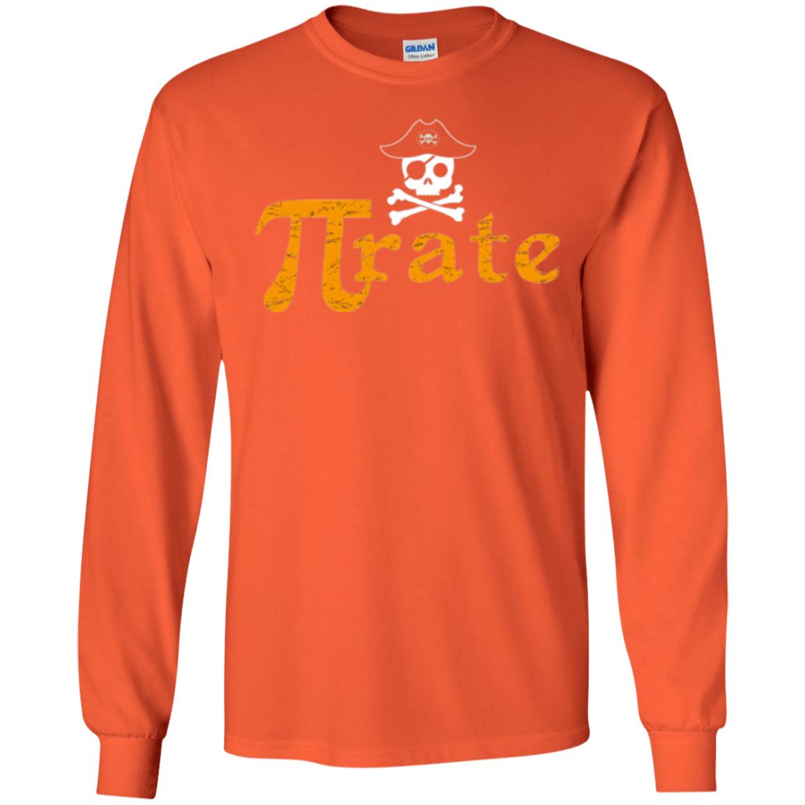 Math Pirate Pi Day T-shirt Funny Math Pirate Orange