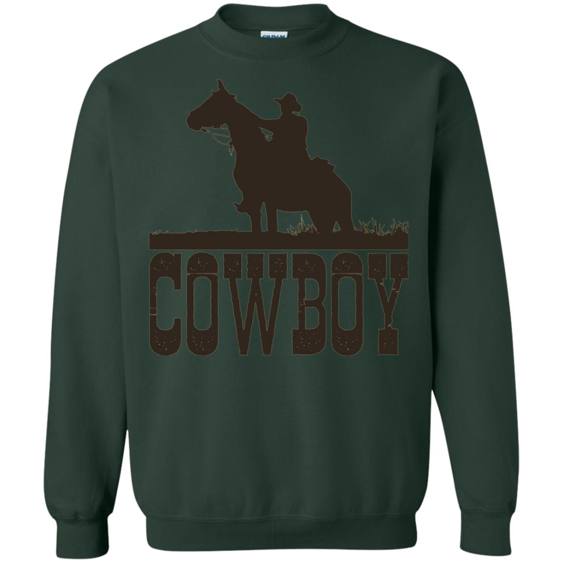 Horse Rider Western Cowboy T-shirt Forest Green