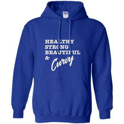 Bold Exercise T-shirt Healthy Strong Beautiful And Curvy Royal