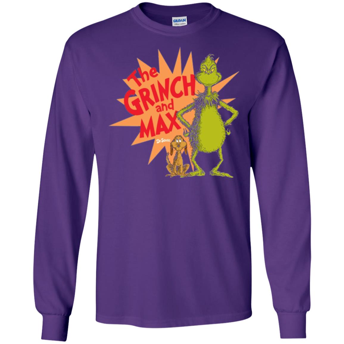 Cartoon T-shirt Dr. Seuss Grinch And Max Burst Purple