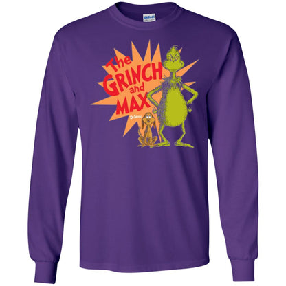 Cartoon T-shirt Dr. Seuss Grinch And Max Burst Purple