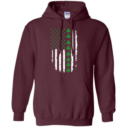 St. Patrick's Day T-shirt Irish American Flag T-shirt Maroon