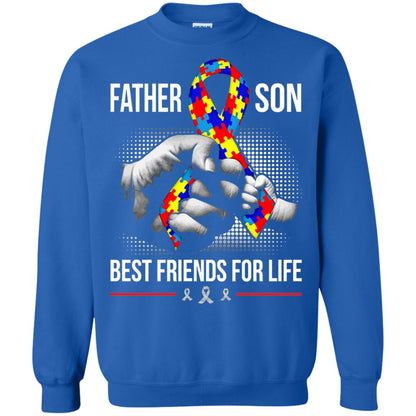 Father And Son Best Friends For Life Autism Awareness T-shirt Royal