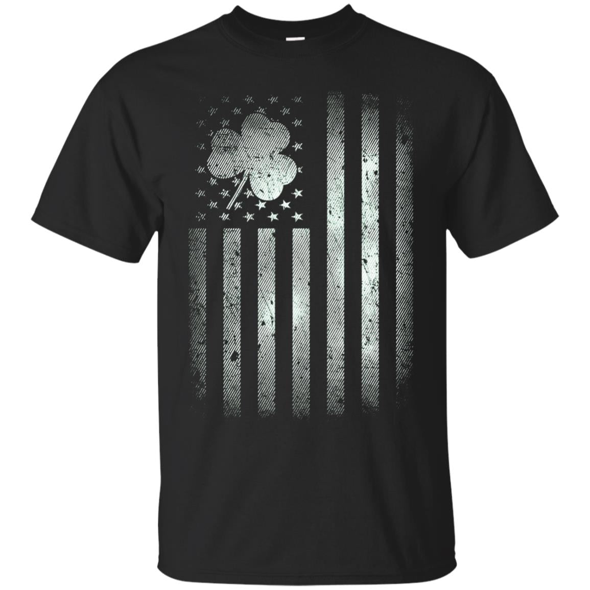 Vintage Irish American Shamrock Flag St Patricks Day T-shirt Black