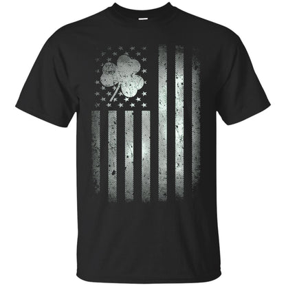 Vintage Irish American Shamrock Flag St Patricks Day T-shirt Black