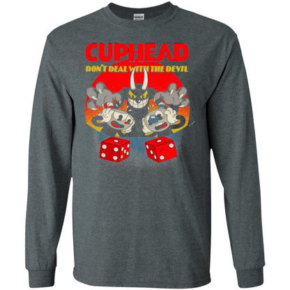 Video Game T-shirt Cuphead And Mugman Devil_s Dice Dark Heather