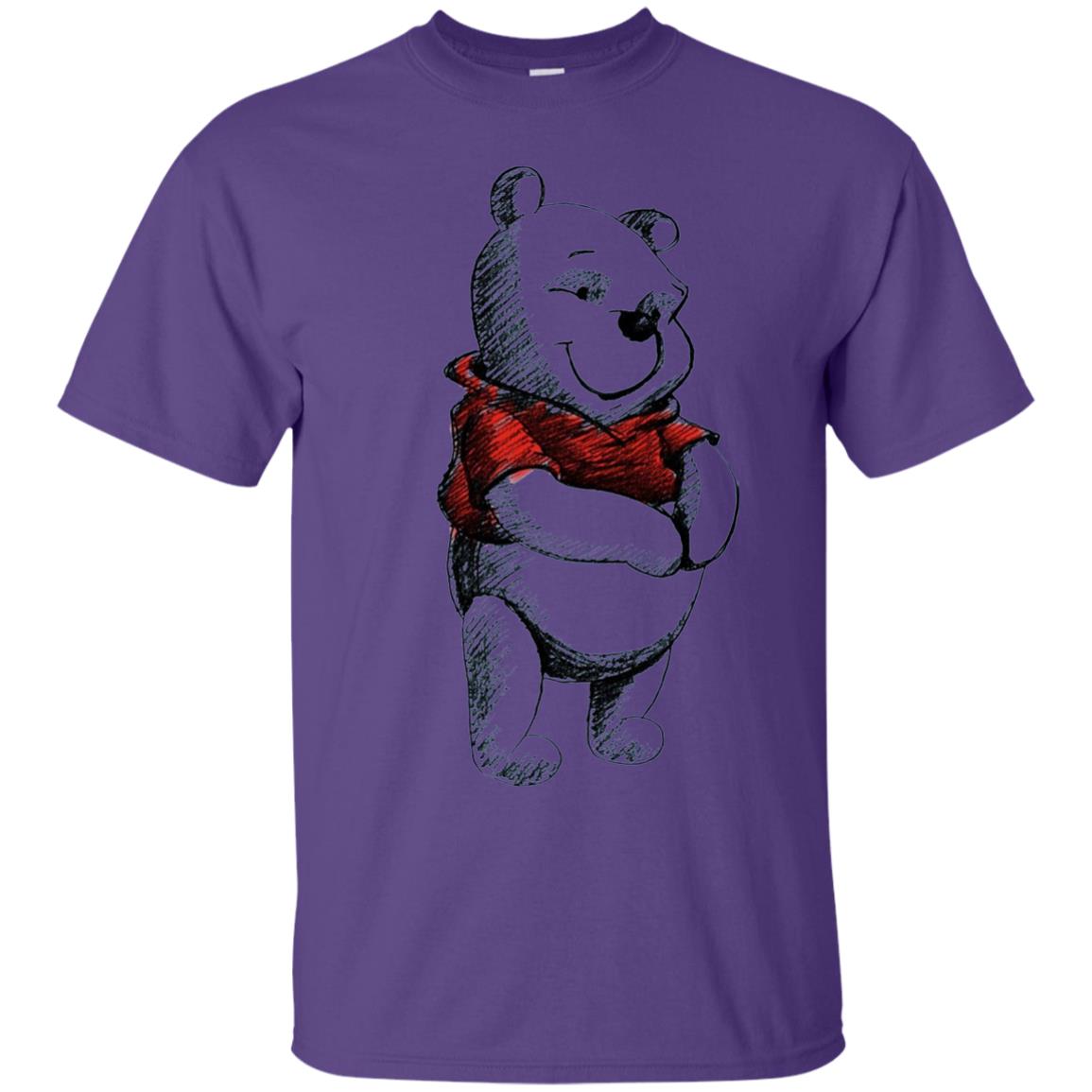 Sketch Of Winnie The Pooh Movie Lover T-shirt Purple