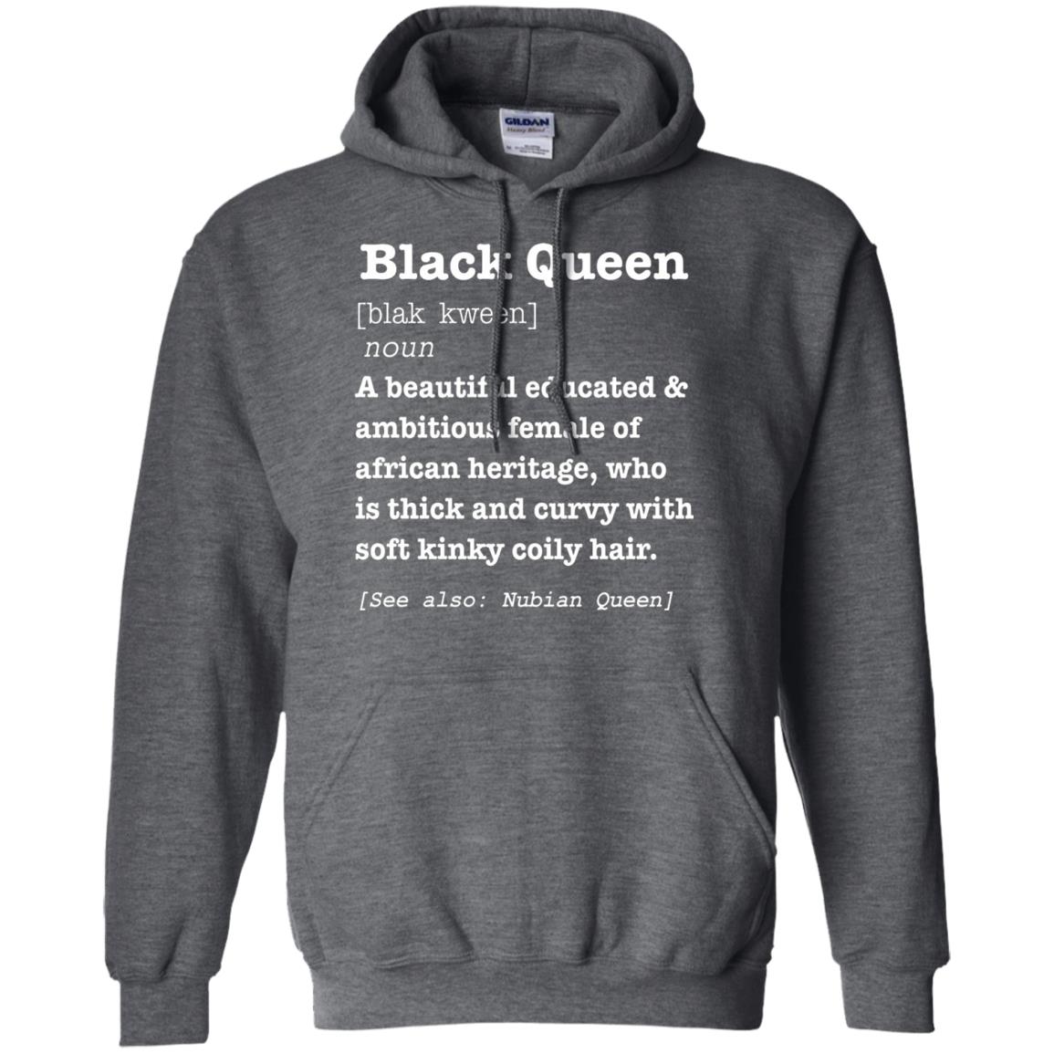 African Pride Melanin Educated T-shirt Black Queen Definition Dark Heather