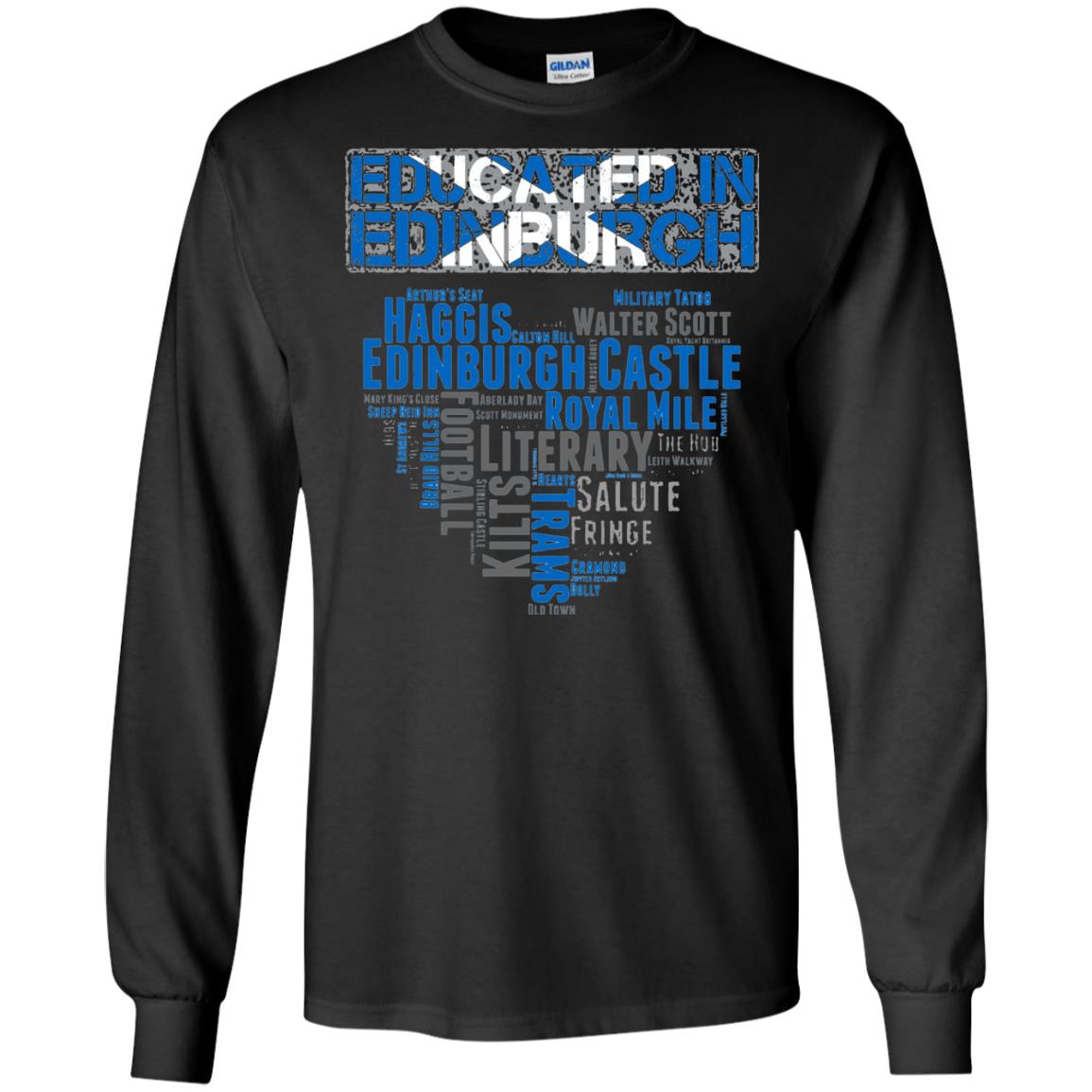 Edinburgh T-shirt Educated In Edinburgh Black