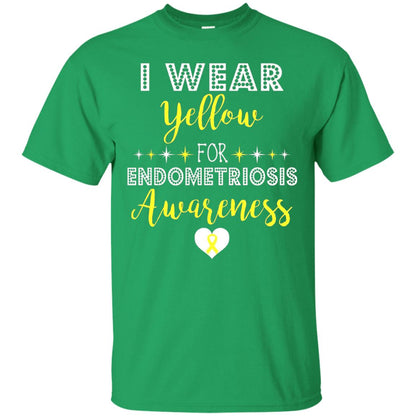 I Wear Yellow For Endometriosis Awareness Support Gift Shirt Irish Green