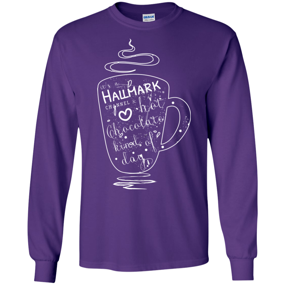 Christmas T-shirt It's A Hallmark Hot Chocolate Kind Of Day Purple