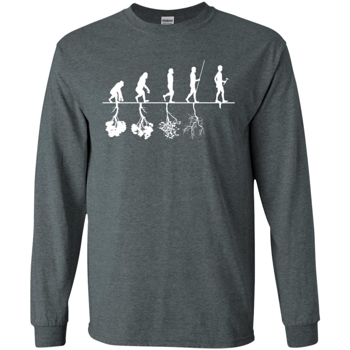 Evolution Tree Of Human Life Thinking Save Environment Shirt Dark Heather