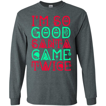 Christmas T-shirt I'm So Good Santa Cam Twice Dark Heather