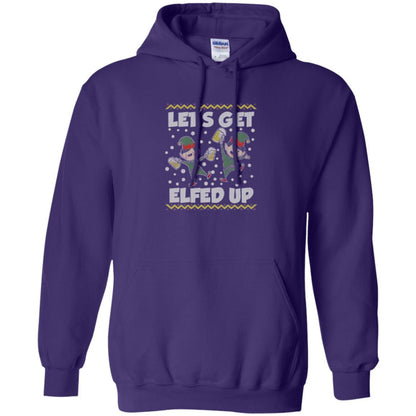 Christmas T-shirt Let's Get Elfed Up Purple