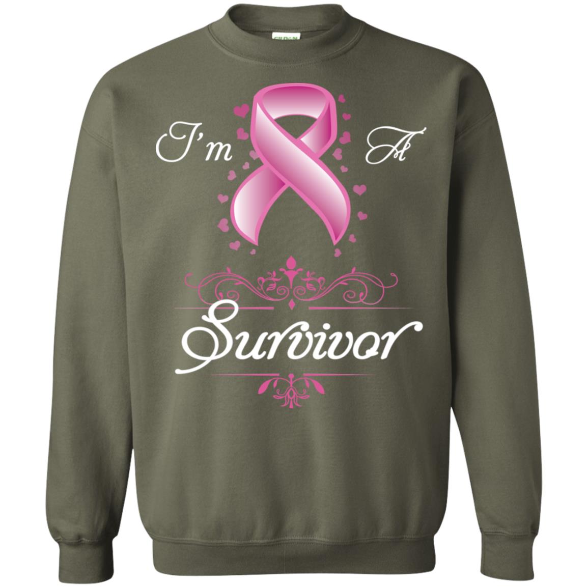 I Am A Survivor Breast Cancer Awareness Shirt Military Green