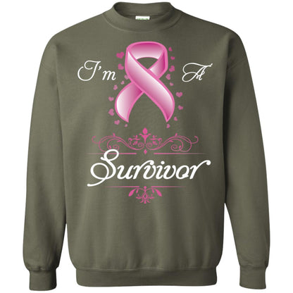 I Am A Survivor Breast Cancer Awareness Shirt Military Green